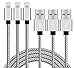 Aokesi Braided iPhone Charger Cord, 3Pack 10 Feet Extra Long Charging Cord for Apple iPhone7/7 Plus/6/6 Plus/6S/6S Plus,SE/5S/5,iPad,iPod Nano 7 (Silver Gray)