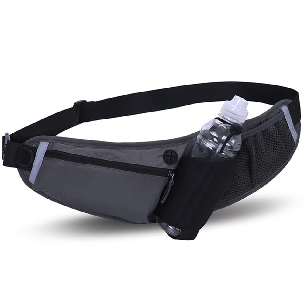 NEUSOP Belt Bag Hydration Belt Sports Running Belt with Water Bottle Bum Bag for Men Women Belt Bag Sports Hydration Belt Waistpacks for Outdoors Fitness Marathon Jogging Cycling, black