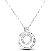 NARMO 925 Sterling Silver Necklace for Women Heart Pendant Necklace Moon Pendant Necklace Colorful Cubic Zirconia Pendant with Chain Necklace Various Dainty Necklaces for Women