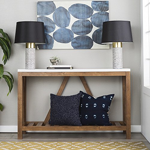 Home Accent Furnishings Farmhouse AFrame Faux Marble Entry Table with