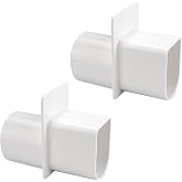 DEA End Adapter for Deck Drain fit for Stegmeier Channel Drain, Frontier Deck Drain, Deck Drain and Treadmaster Commercial Drain, fit 1 1/2" schedule 40 pipe - White (2 Pack)