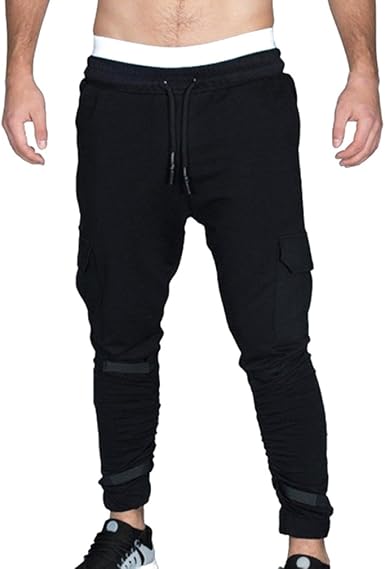 fuxin Hombres Bolsillo Ocio Pantalones Fitness Pantalones ...