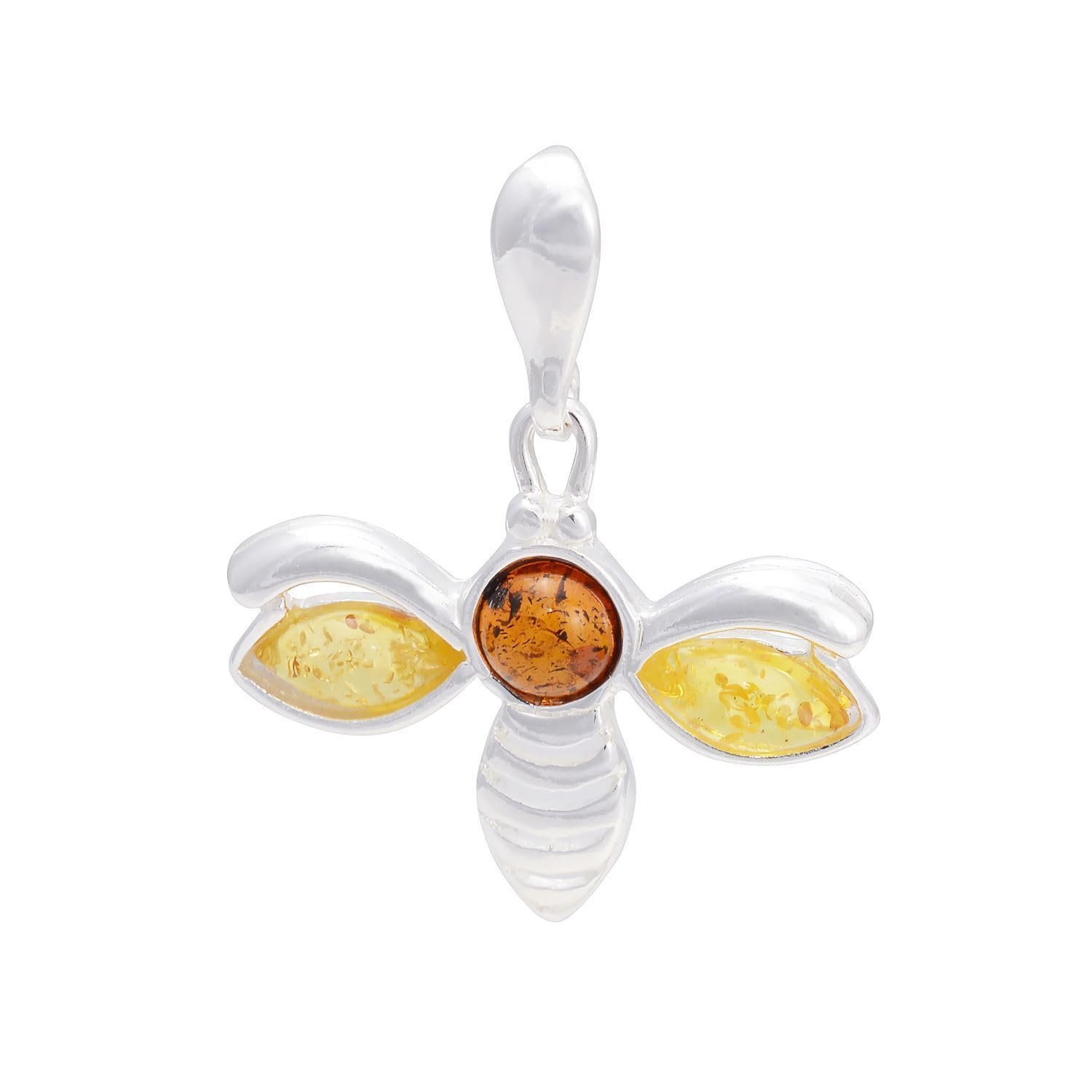 HolidayGiftShops Sterling Silver and Baltic Amber Pendant Bumble Bee