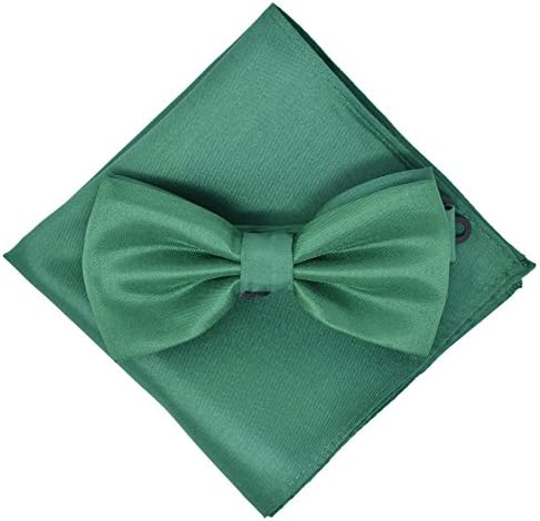 Bow Tie and Pocket Square Set By Kingsquare (Dark Green)