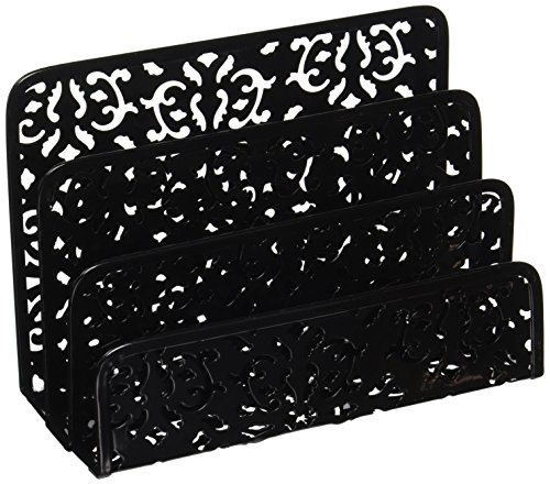 Design Ideas Brocade Letter Holder, Black
