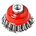 HOYIN 2-1/2Inch Wire Cup Brush, 0.020In Stainless Steel ,Twist Knotted ,5/8inch-11UNC for Angle Grinders