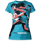 Juniors: Marvel: Michael Cho- Ms. Marvel Big Print Juniors (Slim) T-Shirt Size XL