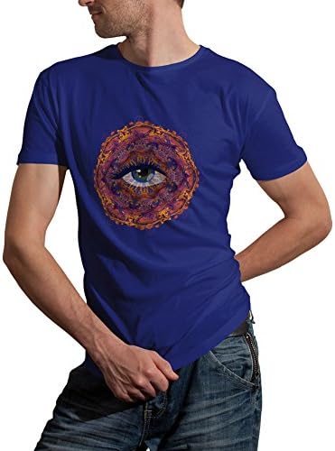 Canonon men 's Casual Breathable Short T - shirt Blue L Size