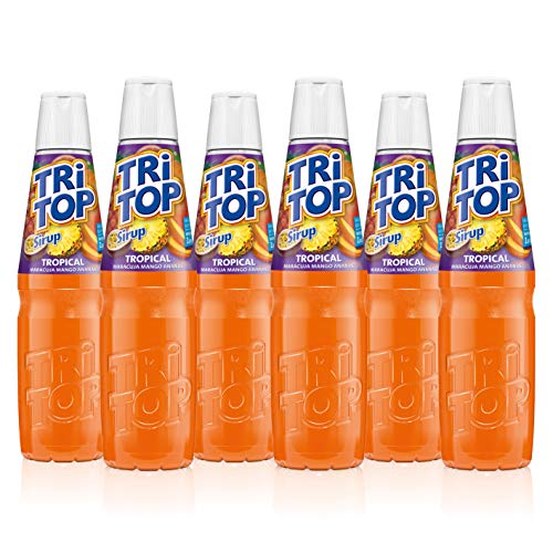 TRI TOP Tropical | kalorienarmer Sirup für Erfrischungsgetränk, Cocktails oder Süßspeisen | wenig Zucker (6 x 600ml)