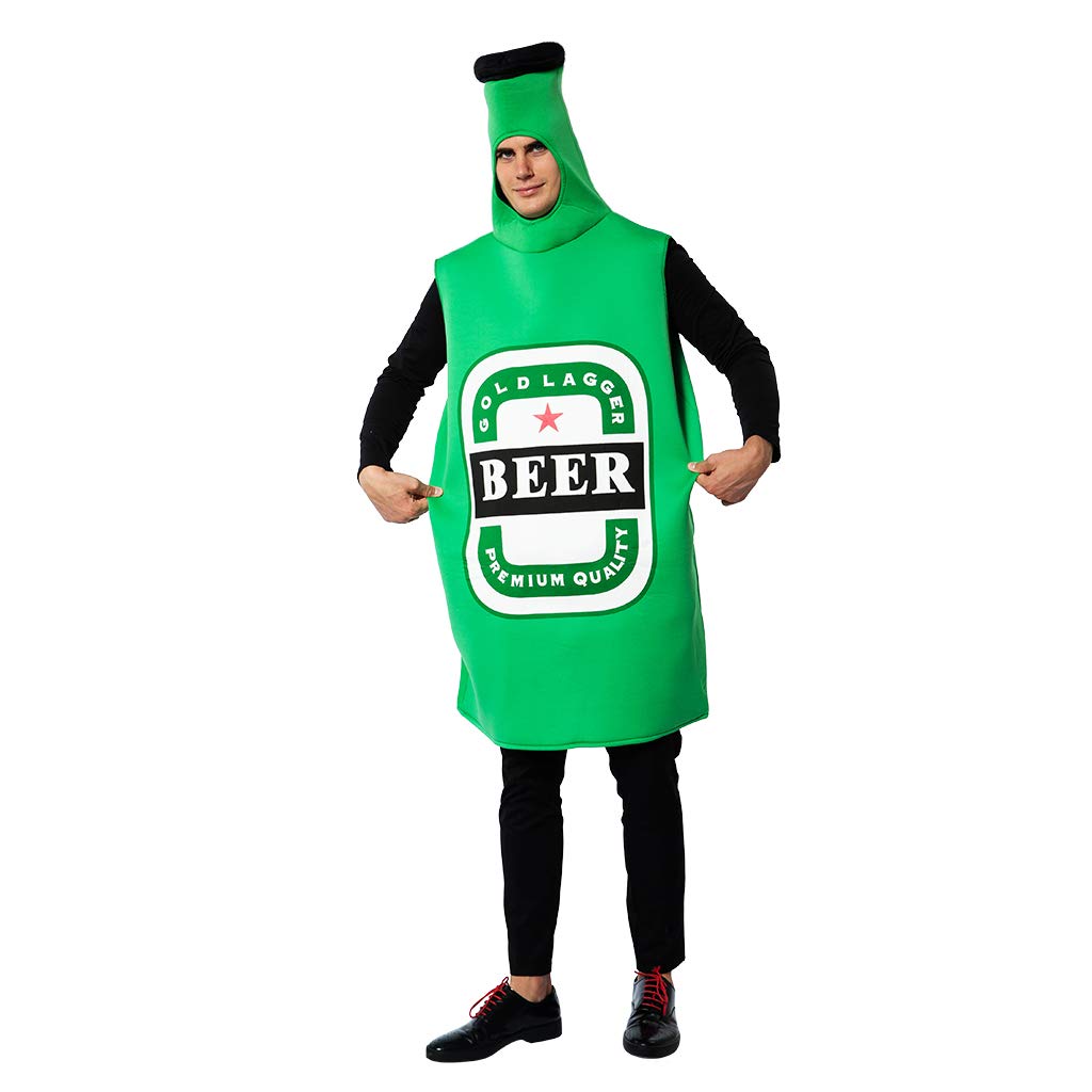 EraSpooky Unisex Beer Bottle Costume Fancy Dress Halloween Party Funny Outfit for Adult Women Men