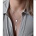Usstore Women Lady Multilayer Pendant Necklace Statement Necklace Jewelry (Silver )