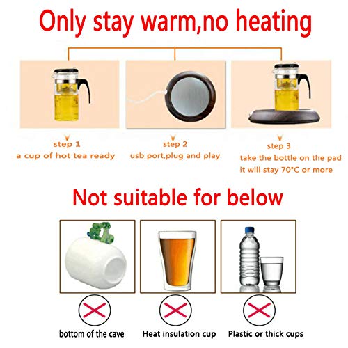 Wantis USB Mug Warmer,portable Desktop Cup Warmer,Electric Cup Beverage Warmer for Coffee,Tea Office or Home Use (Water bead pattern)
