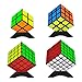 Mysterystone Magic Speed Cube Puzzle Bundle Pack(2X2X2, 3x3x3, 4x4x4, 5x5x5) with Extra 4Xdisplay Stand & 4Xportable Bag