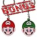 PantShop Super Mario Toys - Mario & Luigi Figurines - Yoshi & Mario Bros Action Figures - Set of 3 Mario PVC Toy Figures for Kids & Adults - Premium Cake Toppers + 2 Keychains - Great Geek Present