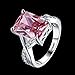 Swarovski Crystal Rings Sterling Silver For Women Pink White Gold Plated Size 8 Jewelry