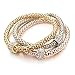 Long Way ® 3pcs Gold Silver Plated Charm Bracelet for Women Luxury Multilayer Bracelet