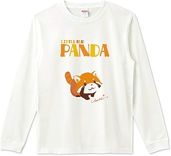 Amazon Red Panda レッサーパンダ まろ眉 アライグマ イラスト Tシャツ プリント カットソー 袖リブあり メンズ ユニセックス 長袖 0465 Tシャツ カットソー 通販