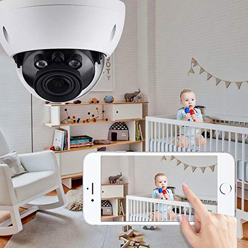 4MP HD Security POE IP Camera IPC-HDBW4433R-ZS, 2.7-13.5mm Motorized Varifocal Lens 5X Optical Zoom Home&Outdoor Network Surveillance Dome Camera, Micro Card,50m Smart IR,WDR,IP67 IK10,ONVIF