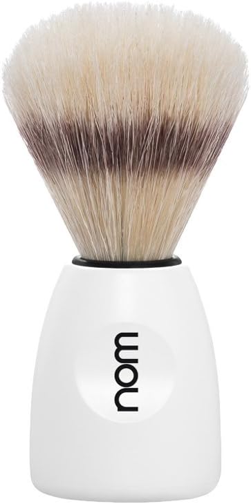 nom Carl Natural Bristle Shaving Brush (Handle: White)
