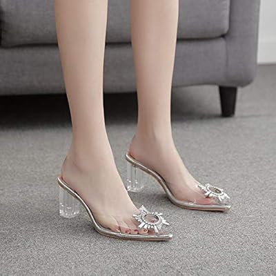 transparent glass heels