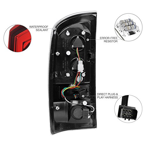 VIPMOTOZ Premium Red LED Tail Lights Brake Lamps For 20022006 Dodge