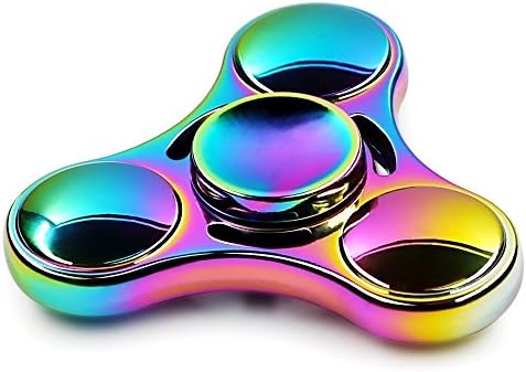 Fidget Spinner Rainbow, Zinc Alloy 360 Spinner Toy R188 Bearing Quiet &amp; Fast 5-7 Min Avg Spins EDC Focus Toy,Stress Reducer Relieves ADHD Anxiety and Boredom