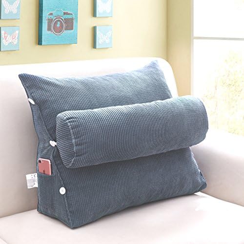 Buildingdream soild Sofa or Bed Filled Triangular Wedge Cushion Positioning Support Pillow Lumbar Cushion - Lumbar Pillow, Protect and Soothe Your Back (17.7(L)11.8(W)21.6(H)inch, Stayle E)