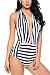 Avidlove Women's Retro One Piece Backless Bather Swimsuit High Waisted Pin up Swimwear Navy Blue