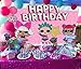 Hot Pink Toy Dolls Girl Photo Background Baby Girls Surprise Happy Birthday Party Decorations Vinyl Green Stripe Photography Backdrop Baby Shower Banner Supplies 5x3ft Candy Table Photo Booth Props