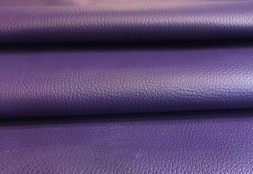 Purple Leather Skins – Pebble Grain Finish Hide - Spanish Full Skins - 7 sq ft - 2 oz. avg Thickness – Genuine Real Calfskin Fabric – Upholstery Home Décor Material- Craft Projects – DIY Supply
