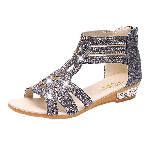 Sunyastor Women Shoes Ladies Summer Sandals Wedge Sandals Fashion Fish Mouth Hollow Roma Shoes Walking Girls Wedge Sandals - Thumbnail 7