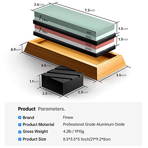 Knife Sharpening Stone Set, Finew Professional Whetstone Sharpener
