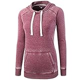 Vetemin Women Casual Basic Cotton/Poly Vintage Soft Long Sleeve Hoodies Sweater