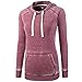 Vetemin Women Casual Basic Cotton/Poly Vintage Soft Long Sleeve Hoodies Sweater