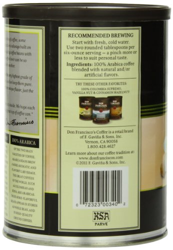 Don Francisco's Hawaiian Hazelnut Coffee, Medium Roast, 12 oz Can - Image 4