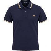 Fred Perry Men's Twin Tipped Polo Shirt Twilight Navy/Snow White/Dark Caramel