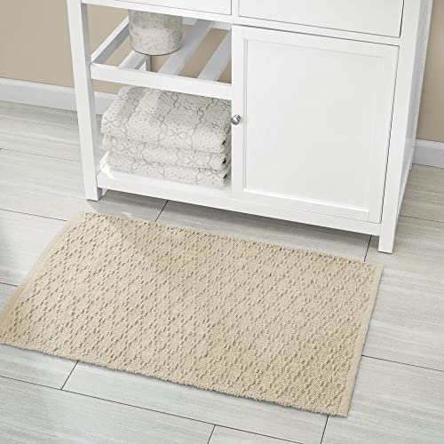 mDesign Soft 100 Cotton Luxury Rectangular Spa Mat Rugs, Water