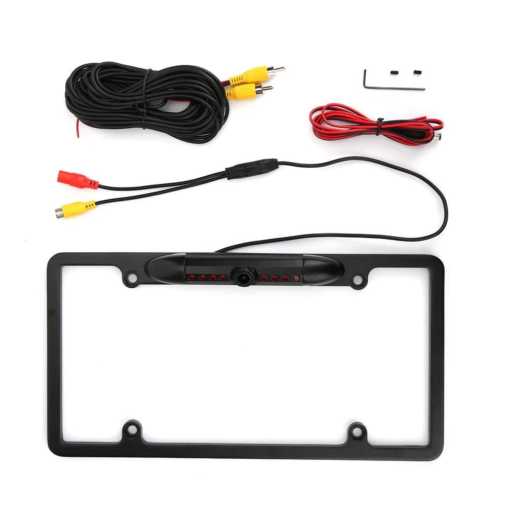 License Plate Camera Backup Monitoring Backing Reverse Camera, American License Plate Rear View Camera Wide Angle Infrared Night Vison Reverse Assist Electrop