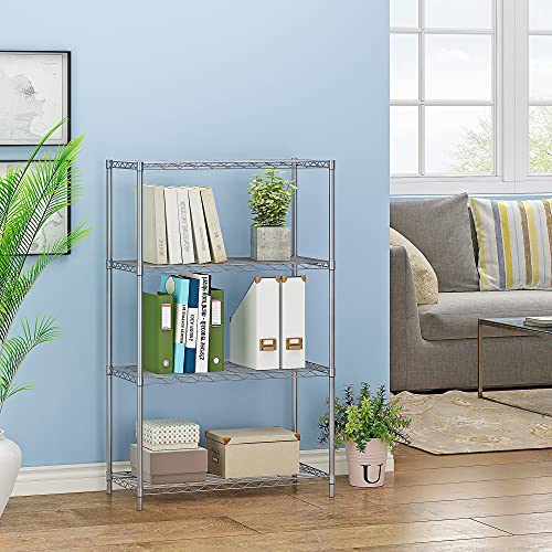 JEROAL 28.75" W 4 Tier Wire Shelving, Metal Wire Shelf Storage Rack
