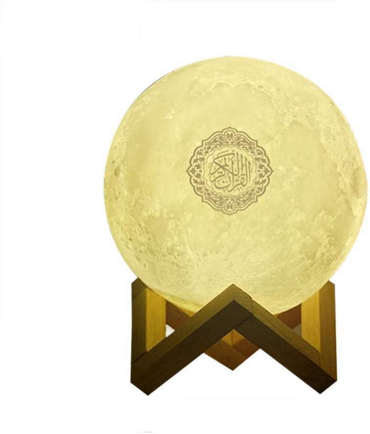 CJAN LED Lamp Bluetooth Speaker with Remote Control Rechargeable,3D Quran Smart Touch Moon Lights.Colorful Moonlight Night Light Quran Moon Light Speaker