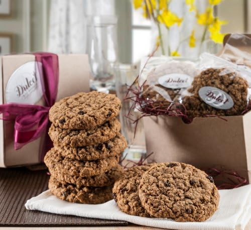 Dulcet Gift Baskets 12 Old Fashioned Fresh Baked Oatmeal Raisin Breakfast Cookies -Gourmet Kraft Box Certified Kosher- Birthday, Sympathy or Thank You
