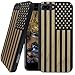 Wood iPhone Case - iPhone 7 Plus/iPhone 7 Plus Case - WDPKR Wooden Phone Cover - Unique High Contrast Black Painted Wood Bumper Accessory for Apple iPhone 7 Plus (American Flag)