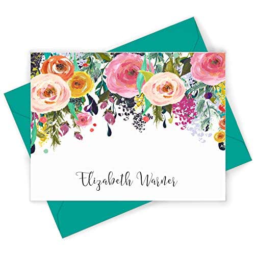 MULTI FLOWER FOLDED Personalized Stationery Note Card