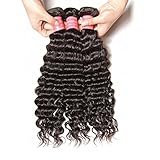 Ali Julia Hair 8A Malaysian Virgin Deep Wave Hair Weave 1 Bundle 100% Unprocessed Remy Human Hair Weft Extensions 95-100g/pc Natural Black Color