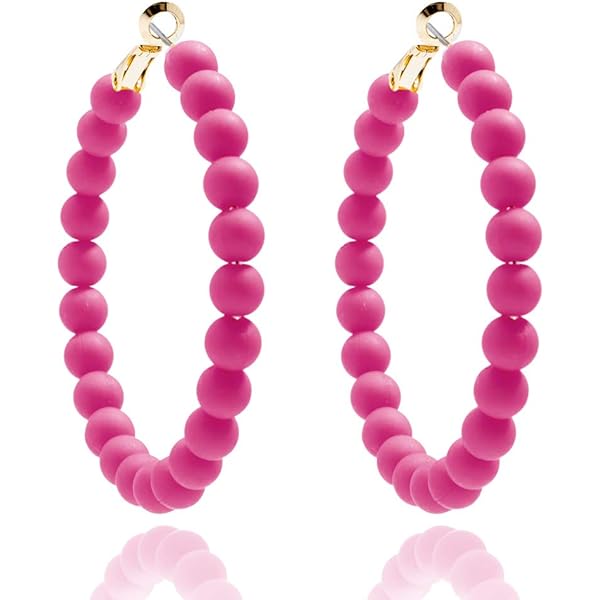 Colorful Bohemian Beaded Big Large Hoop Earrings For Women Sensitive