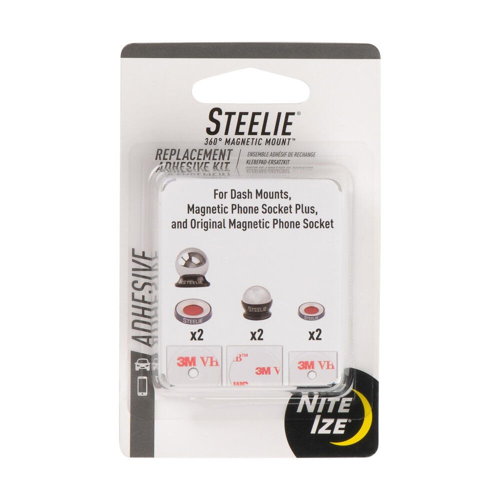 Nite Ize Steelie Universal Adhesive Kit for Dash Mount + Phone Socket