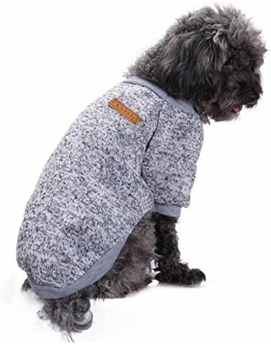 Small Dog Sweater Sisha Fashion Classic Polar Fleece Pet Dog Clothes Grey XS