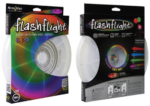 Nite Ize Flashflight LED Light Up Flying Disc, Glow in the Dark for Night Games, 185g, Disc-O (Multi) (Renewed) - Thumbnail 4
