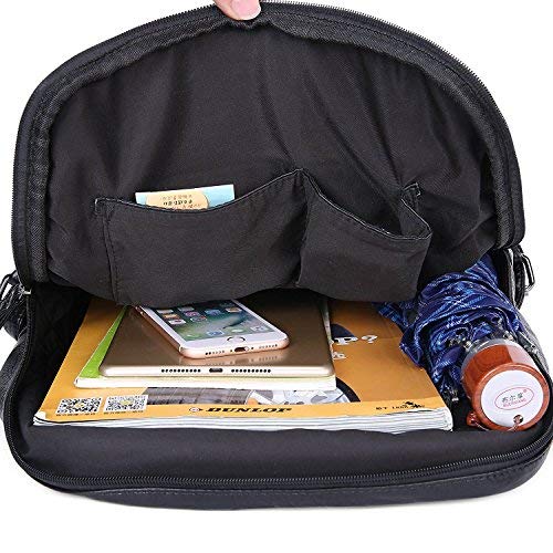 Bolsos de hombro Impermeable Mochila para mujeres Cuero PU suave lavado Bandolera Vintage Señoras-Negro1