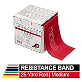 TheraBand Resistance Band 25 Yard Roll, Medium Red Non-Latex Professional Elastic Bands For Upper & Lower Body Exercise Workouts, Physical Therapy, Pilates, & Rehab, Dispenser Box, Beginner Level 3
